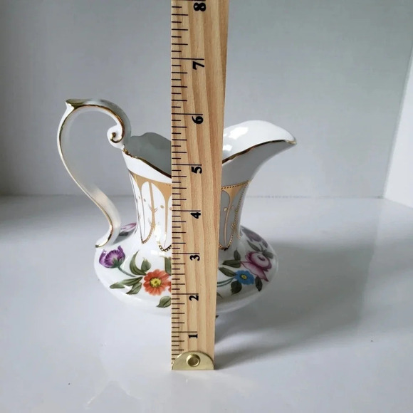 Vintage  Royal Danube Small Pitcher Floral with Gold Tim. - Picture 7 of 7